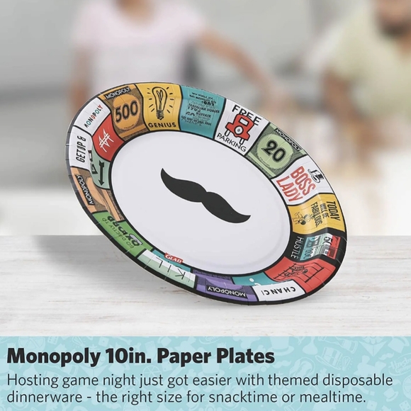 Lot 80 Game night 40 paper plates & 40 party drink cups MONOLOPY Hasbro Fun New - Picture 4 of 8